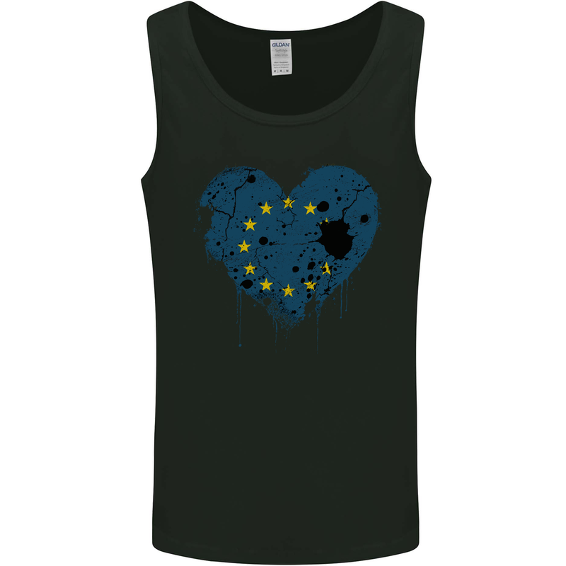 Love EU Flag European Union Flag Football Mens Vest Tank Top Black