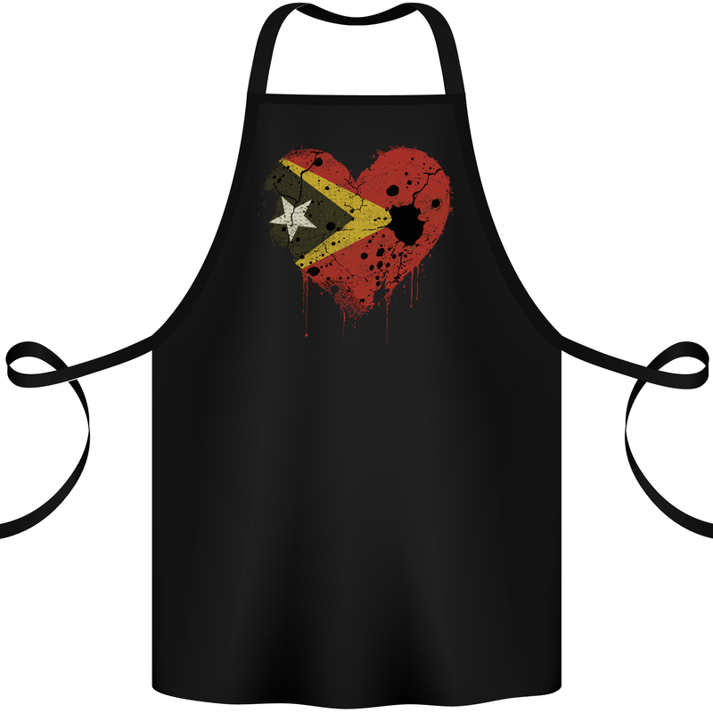 Love East Timor Flag Day Football Cotton Apron 100% Organic Black