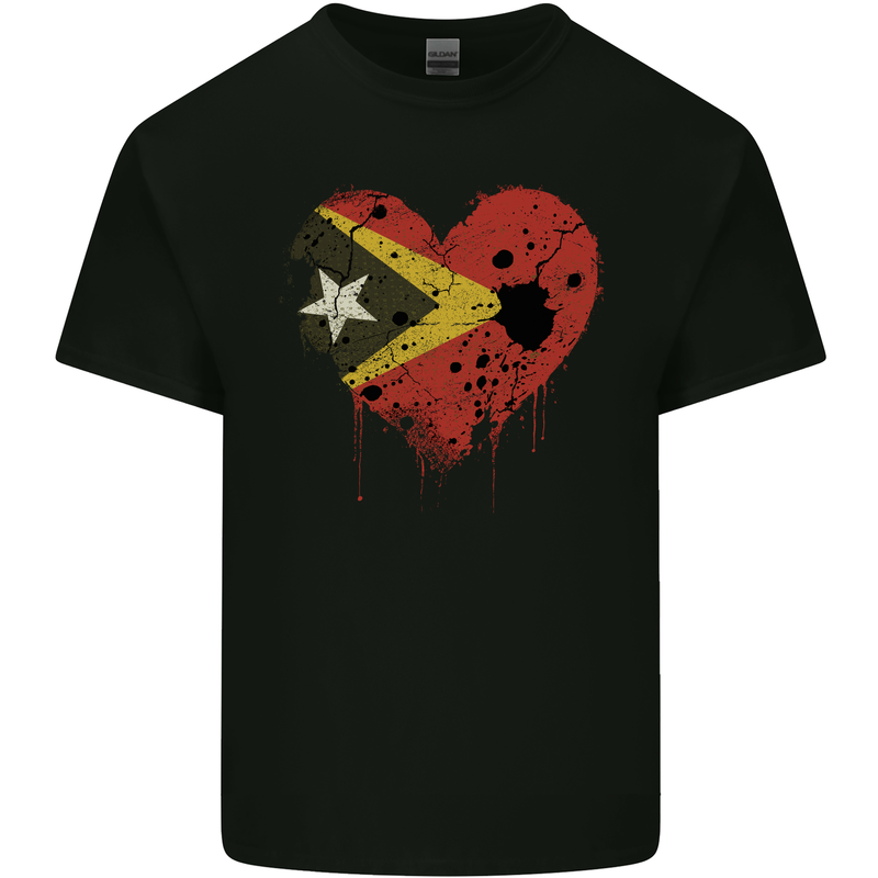 Love East Timor Flag Day Football Mens Cotton T-Shirt Tee Top Black