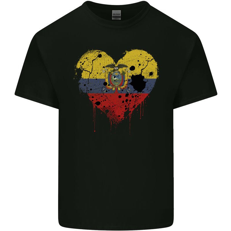 Love Ecuador Flag Ecuadorian Day Football Kids T-Shirt Childrens Black
