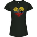 Love Ecuador Flag Ecuadorian Day Football Womens Petite Cut T-Shirt Black