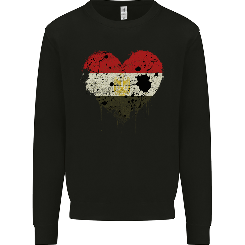 Love Egypt Flag Egyptian Day Football Mens Sweatshirt Jumper Black