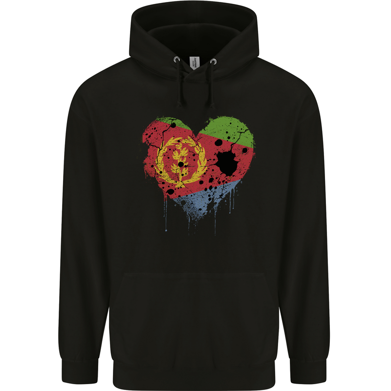 Love Eritrean Flag Eritrea Flag Day Football Childrens Kids Hoodie Black