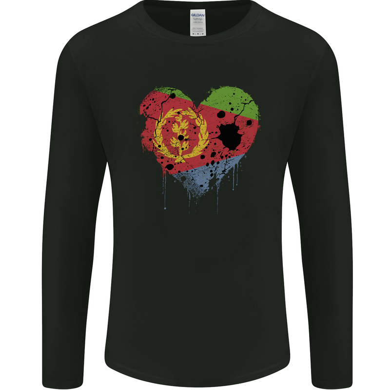 Love Eritrean Flag Eritrea Flag Day Football Mens Long Sleeve T-Shirt Black