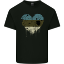 Love Estonia Flag Estonian Day Football Kids T-Shirt Childrens Black