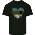 Love Estonia Flag Estonian Day Football Mens Cotton T-Shirt Tee Top Black