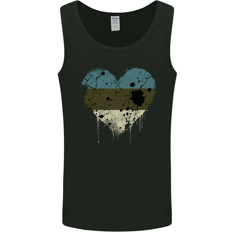 Love Estonia Flag Estonian Day Football Mens Vest Tank Top Black
