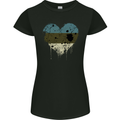 Love Estonia Flag Estonian Day Football Womens Petite Cut T-Shirt Black