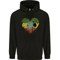 Love Ethiopia Flag Ethiopian Day Football Childrens Kids Hoodie Black