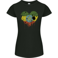 Love Ethiopia Flag Ethiopian Day Football Womens Petite Cut T-Shirt Black