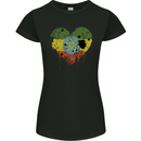 Love Ethiopia Flag Ethiopian Day Football Womens Petite Cut T-Shirt Black