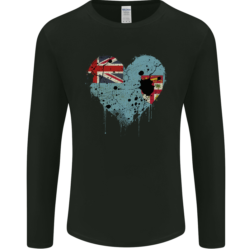 Love Fiji Flag Fijian Day Football Mens Long Sleeve T-Shirt Black