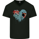 Love Fiji Flag Fijian Day Football Mens V-Neck Cotton T-Shirt Black