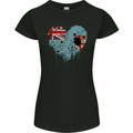 Love Fiji Flag Fijian Day Football Womens Petite Cut T-Shirt Black