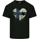 Love Finland Flag Finnish Day Football Kids T-Shirt Childrens Black