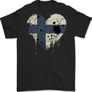 Love Finland Flag Finnish Day Football Mens Gildan Cotton T-Shirt Black