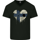 Love Finland Flag Finnish Day Football Mens V-Neck Cotton T-Shirt Black