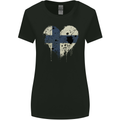 Love Finland Flag Finnish Day Football Womens Wider Cut T-Shirt Black