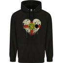 Love Flag ALDERNEY Football Mens 80% Cotton Hoodie Black