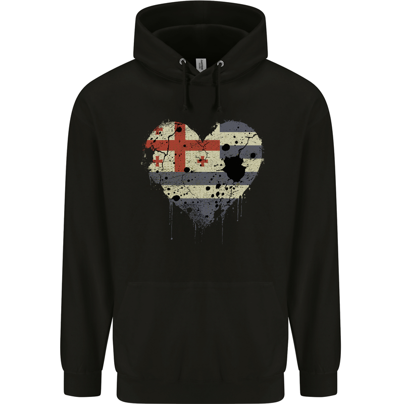Love Flag Ajaria Football Childrens Kids Hoodie Black