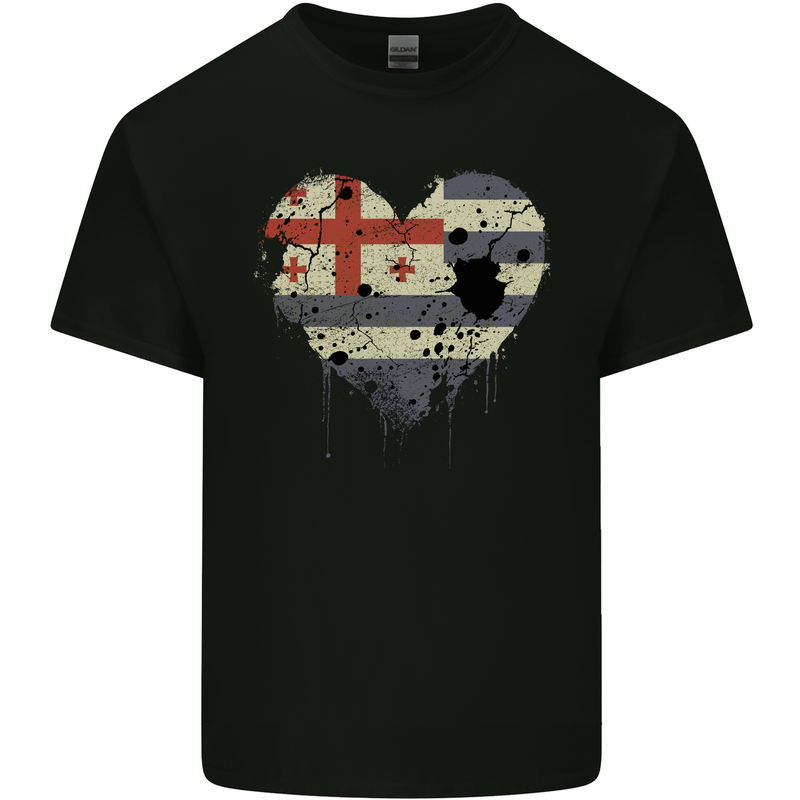 Love Flag Ajaria Football Mens Cotton T-Shirt Tee Top Black