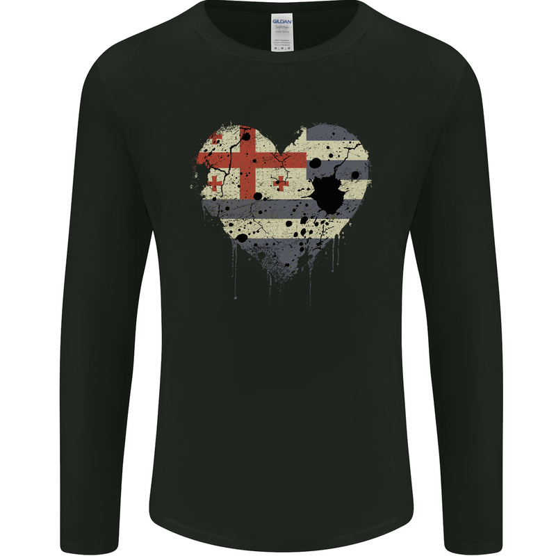 Love Flag Ajaria Football Mens Long Sleeve T-Shirt Black