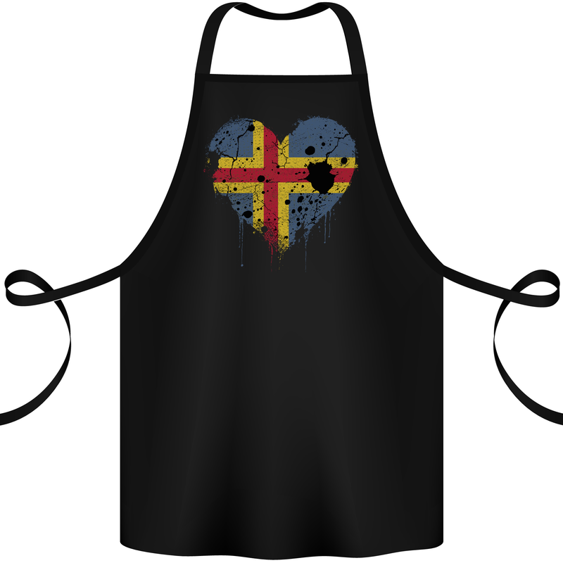 Love Flag Aland Football Cotton Apron 100% Organic Black