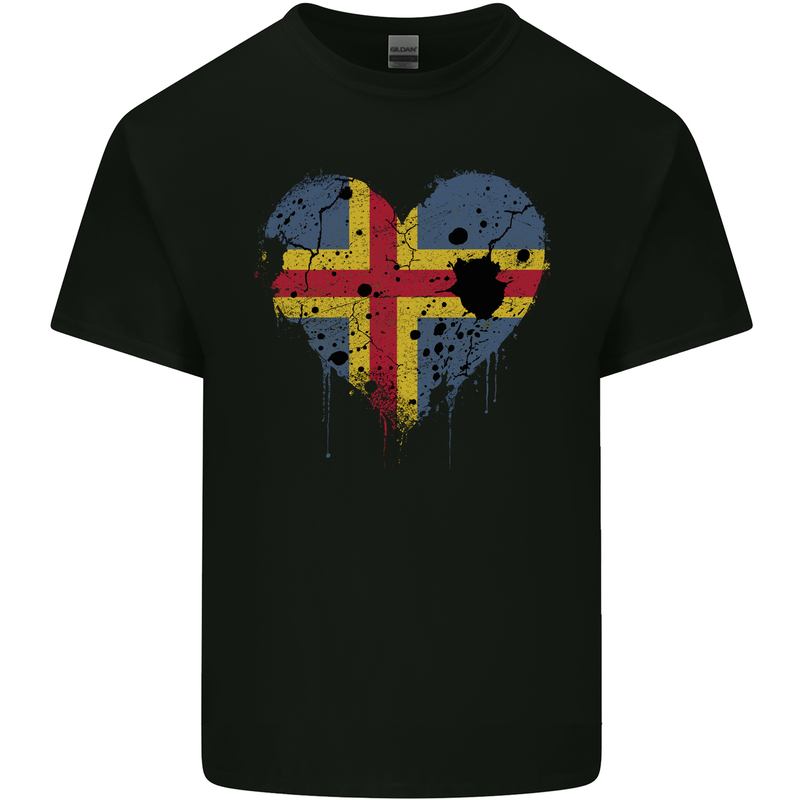 Love Flag Aland Football Kids T-Shirt Childrens Black