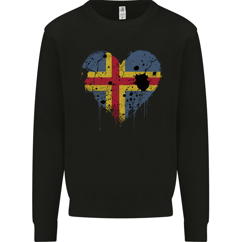 Love Flag Aland Football Mens Sweatshirt Jumper Black