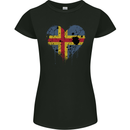 Love Flag Aland Football Womens Petite Cut T-Shirt Black