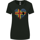 Love Flag Aland Football Womens Wider Cut T-Shirt Black