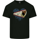 Love Flag American Samoa Football Rugby Kids T-Shirt Childrens Black