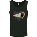 Love Flag American Samoa Football Rugby Mens Vest Tank Top Black