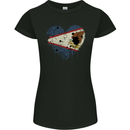 Love Flag American Samoa Football Rugby Womens Petite Cut T-Shirt Black