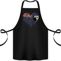 Love Flag Anguilla Football Cotton Apron 100% Organic Black