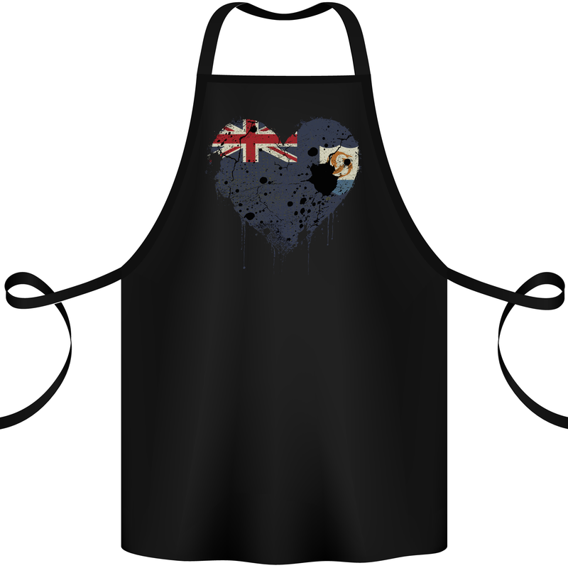 Love Flag Anguilla Football Cotton Apron 100% Organic Black