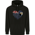 Love Flag Anguilla Football Mens 80% Cotton Hoodie Black