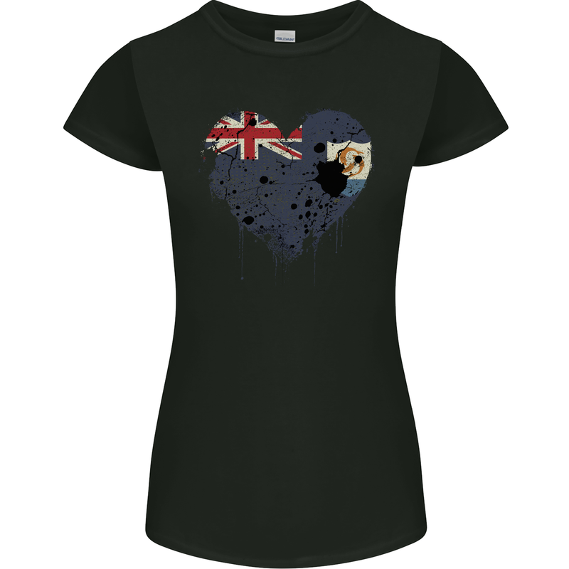 Love Flag Anguilla Football Womens Petite Cut T-Shirt Black