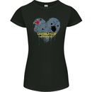Love Flag Aruba Football Womens Petite Cut T-Shirt Black