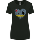Love Flag Aruba Football Womens Wider Cut T-Shirt Black