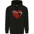 Love Flag Bermuda Football Childrens Kids Hoodie Black