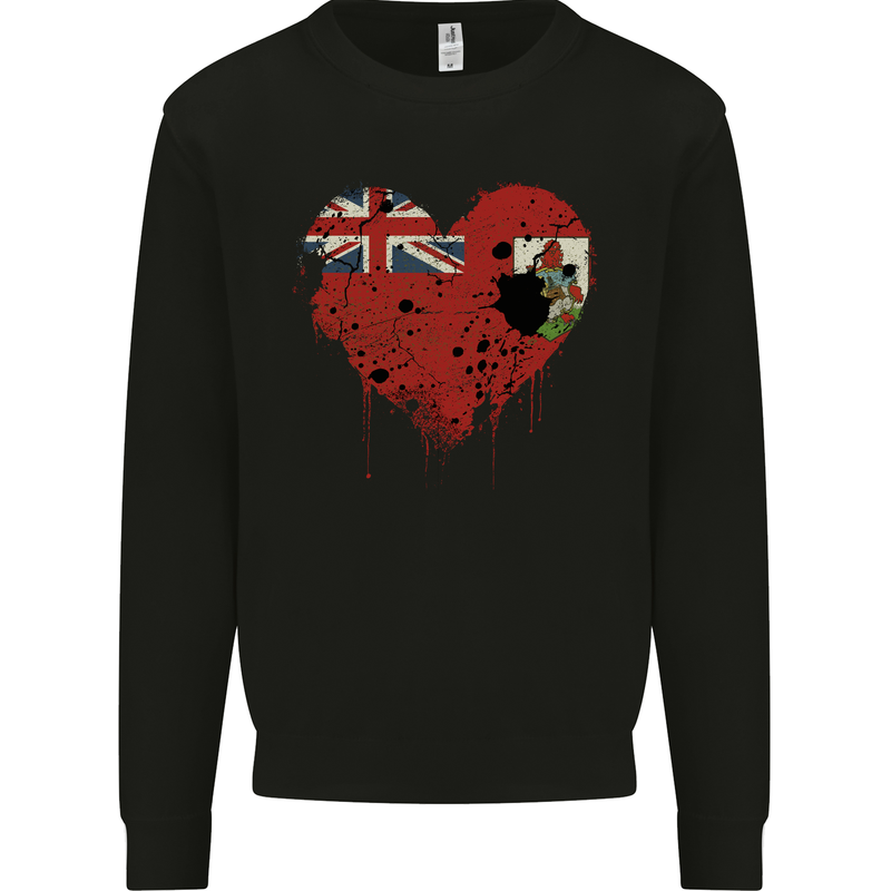 Love Flag Bermuda Football Mens Sweatshirt Jumper Black