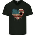 Love Flag Bikini Atoll Football Mens V-Neck Cotton T-Shirt Black