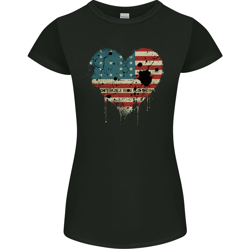 Love Flag Bikini Atoll Football Womens Petite Cut T-Shirt Black