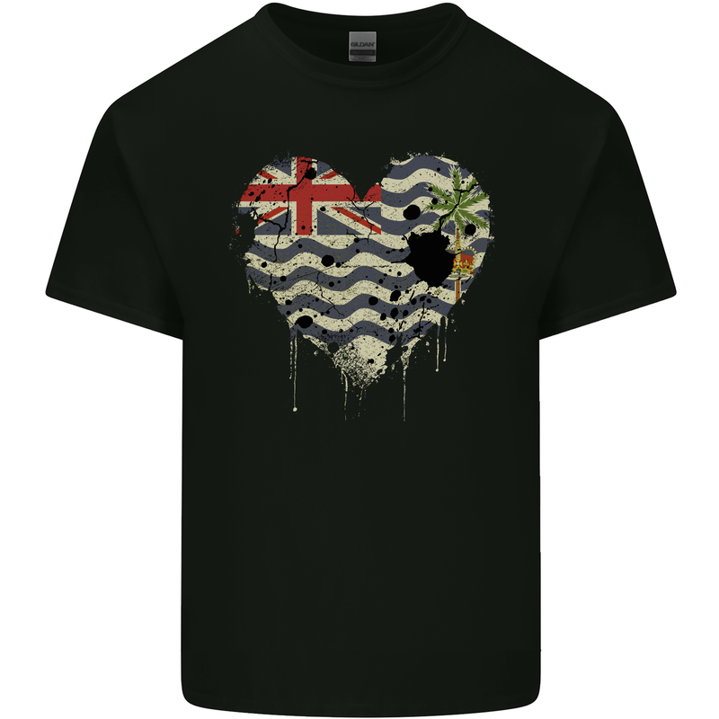 Love Flag British Indian Ocean Territory Kids T-Shirt Childrens Black
