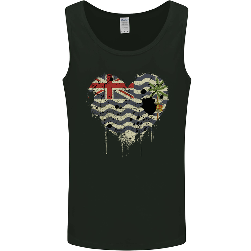 Love Flag British Indian Ocean Territory Mens Vest Tank Top Black