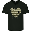 Love Flag Brittany Football Mens V-Neck Cotton T-Shirt Black