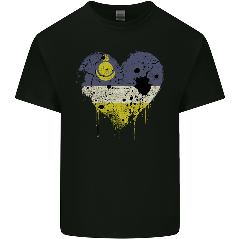 Love Flag Buryatia Football Mens Cotton T-Shirt Tee Top Black