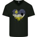 Love Flag Buryatia Football Mens V-Neck Cotton T-Shirt Black