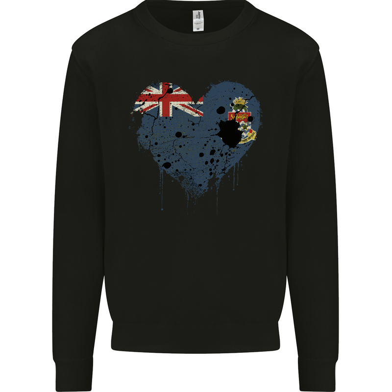 Love Flag Cayman Islands Football Mens Sweatshirt Jumper Black